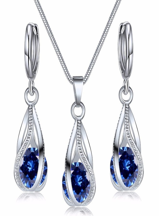 IFKM Silver Jewelry Sets for Women Rhinestone Crystal CZ Bridal Bridesmaid Accessories Necklace Earrings set for Wedding Prom Anniversary Birthday Gifts - Image 1